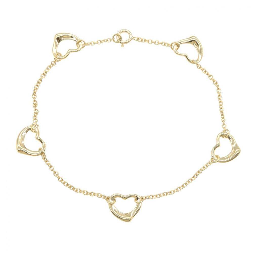 TIFFANY 18k Gold Heart Charm Bracelet